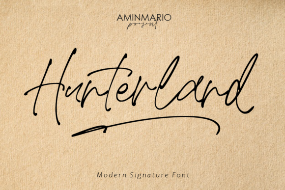 Hunterland Script Font for Handmade Creations and Design Projects